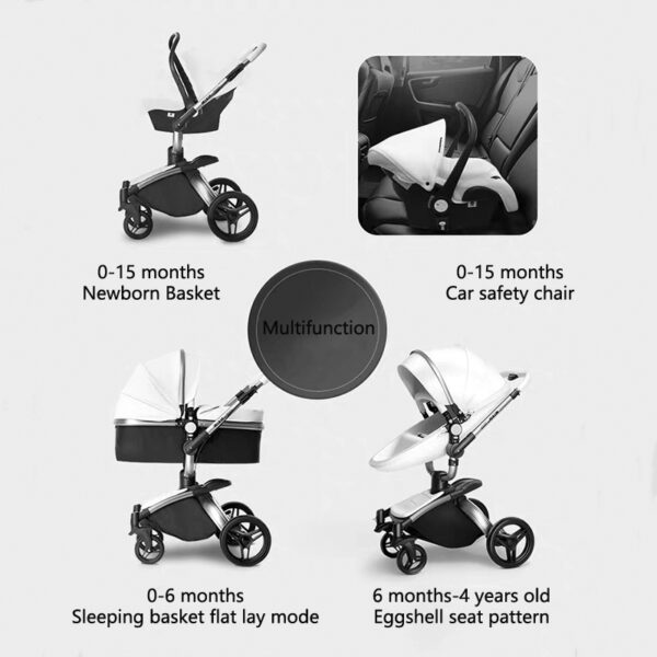 Luxury Baby Stroller 3 in 1 2 - 53160 ff2543 -