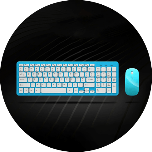 Blue Wireless Keyboard & Mouse 8 - 64099 3a5928 -