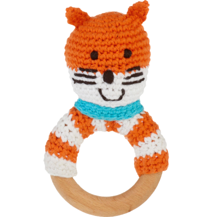 Fox Wooden Teether Ring Rattle 6 - 65395 145300 -