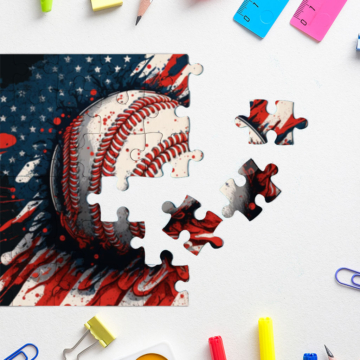 American Flag Baseball Puzzles - Patriotic Jigsaw Puzzle - Cool Design Puzzles 7 - 66033 9e9195 -