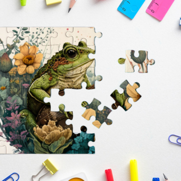 Cute Frog Puzzles - Flower Jigsaw Puzzle - Funny Puzzles 7 - 66034 21ea00 -