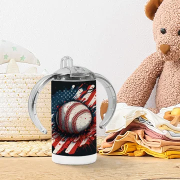 American Flag Baseball Sippy Cup - Patriotic Baby Sippy Cup - Cool Design Sippy Cup 7 - 66048 2dea91 -