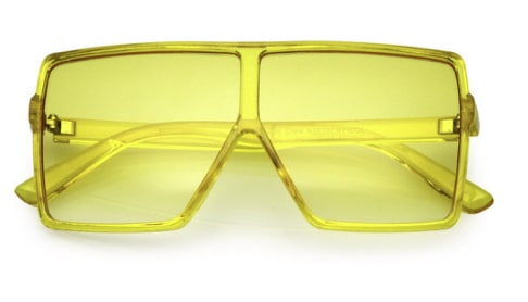 Kids Yellow Translucent Flat-Top Square Sunglasses 10 - 66071 107239 -