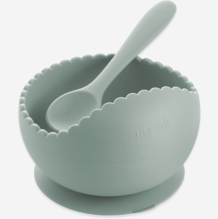 Mint Wavy Suction Bowl & Spoon Set 9 - 66671 274dc1 -