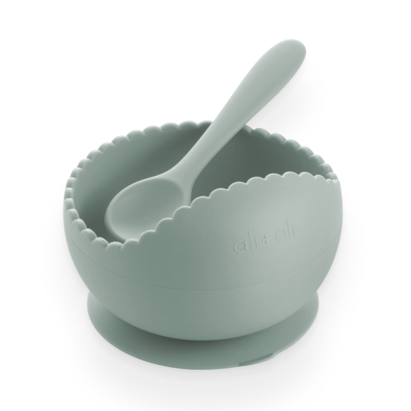 Mint Wavy Suction Bowl & Spoon Set 2 - 66671 34d07d -