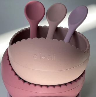 Blush Wavy Suction Bowl & Spoon Set 9 - 66674 bae326 -