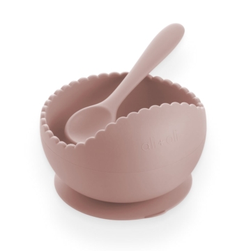 Blush Wavy Suction Bowl & Spoon Set 5 - 66674 d28cb3 -