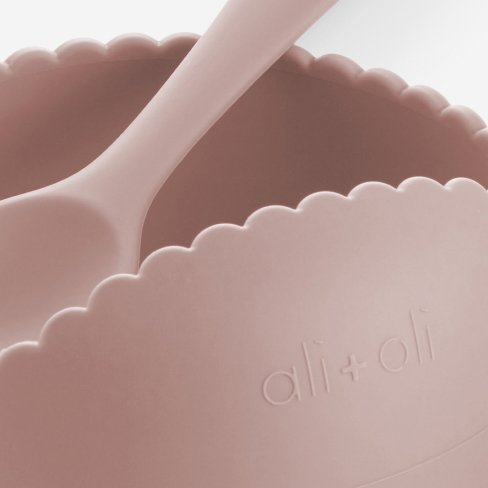 Blush Wavy Suction Bowl & Spoon Set 8 - 66674 f2ed7e -