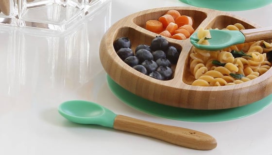 Bamboo Suction Baby Plate + Spoon 8 - 66684 4a9339 -