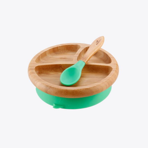 Bamboo Suction Baby Plate + Spoon 1 - 66684 56a317 -