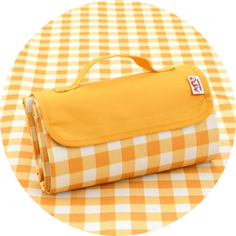 Yellow Checkered Picnic Blanket 7 - 67543 a9cd00 -