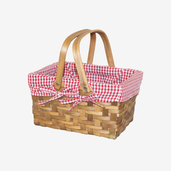 Small Rectangular Basket With Gingham Lining 1 - 67548 05cbb3 -