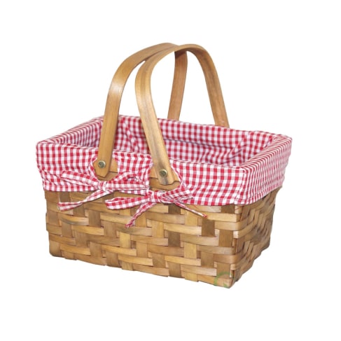 Small Rectangular Basket With Gingham Lining 7 - 67548 4cb3c6 -