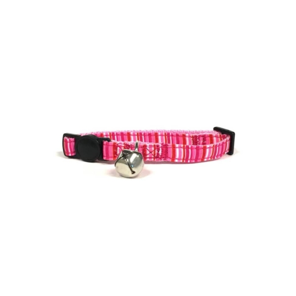 Pink Stripe Cat Collar with Breakaway Buckle 2 - 69059 b1e5ef -