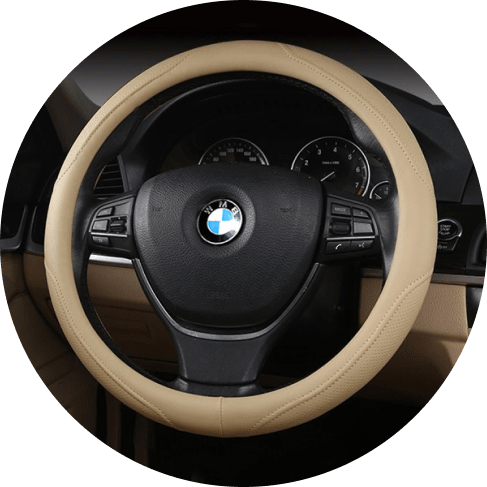 Beige Polyurethane Leather Steering Wheel Wrap 5 - 69414 72497a -