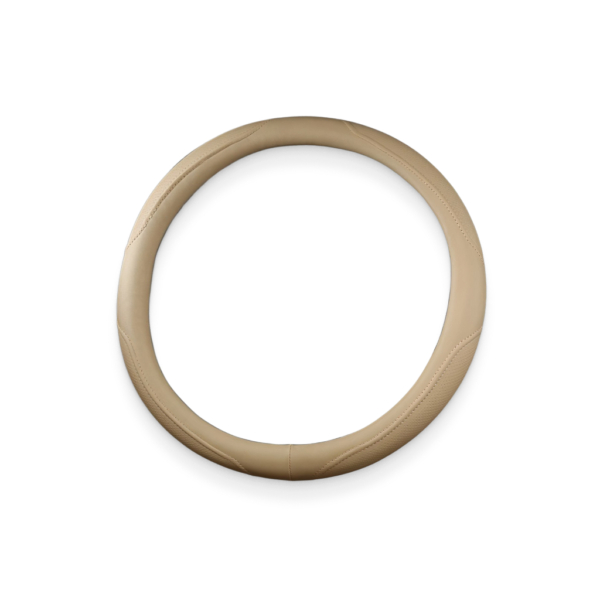 Beige Polyurethane Leather Steering Wheel Wrap 2 - 69414 ca8c00 -