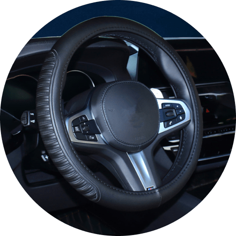 Black Stitched Steering Wheel Cover 7 - 69420 171bac -