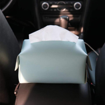 Blue Polyurethane Leather Tissue Box Cover 10 - 69432 573d4d -